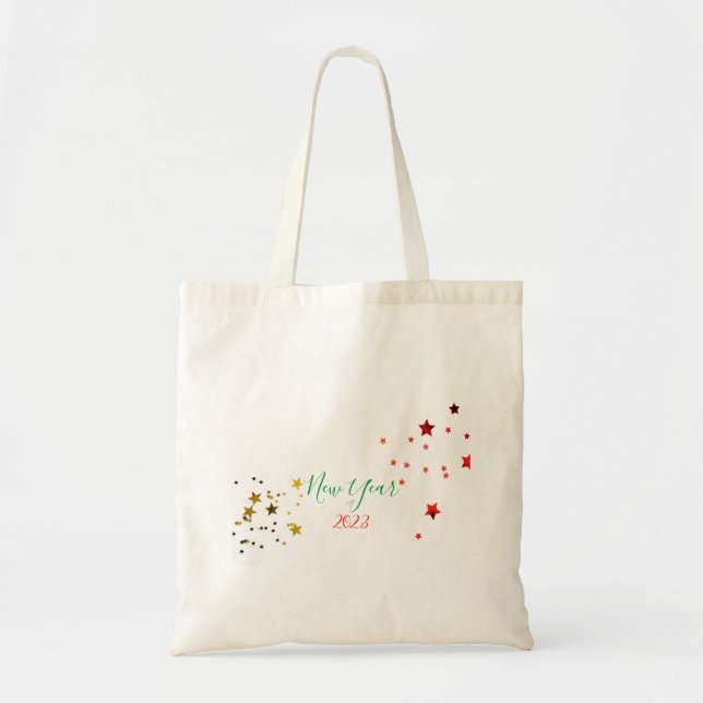Röda stjärnor och gult Tote bags Tygkasse (Framsidan)