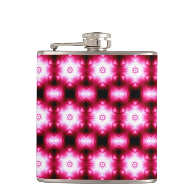 röda stjärnor på svart kolv fickplunta (Framsidan)