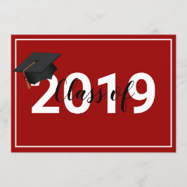 Röda Studenten-klassen 2019 Förenklade Chicen Inbjudningar