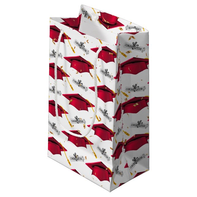 Röda Studentmössor med examensbevis (Framsidan Vinklad)