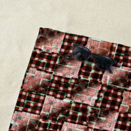 Röda styrda kvadrater som utsätts för mosaik av ko