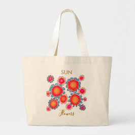 Röda SunFlowers Grafisk Budget Tote Jumbo Tygkasse