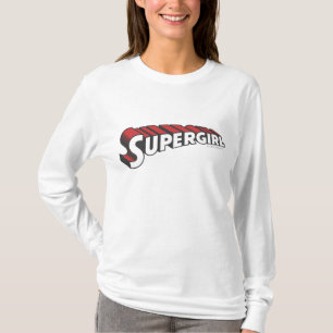 Röda Supergirl och vitlogotyp Tröja