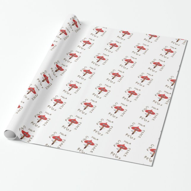 Röda svampar presentpapper (Utrullad)