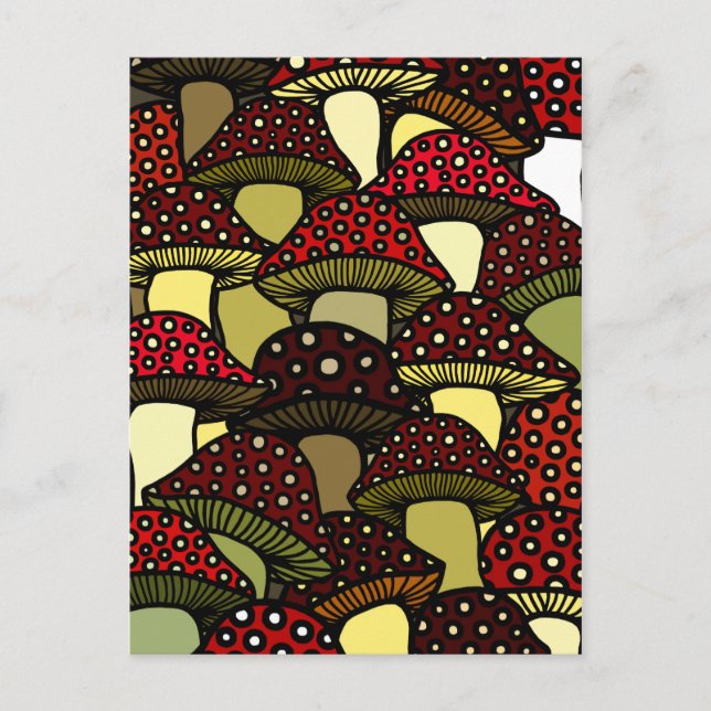 Röda svampar vykort (Framsida)