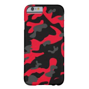 Röda svart militära kamouflagestrukturer barely there iPhone 6 skal