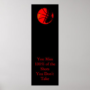 Röda svarta basketbollen Poster
