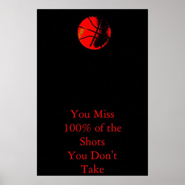 Röda svarta basketbollen Poster (Framsidan)