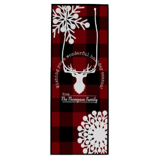 Röda svarta Buffalo-rutiga julrenar horn