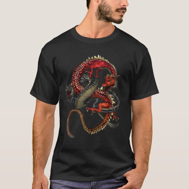 Röda & Svarta Drakar T Shirt (Framsida)