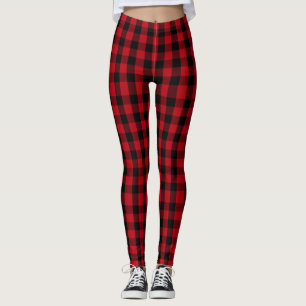 Röda/svarta fläckar för kvinnor leggings