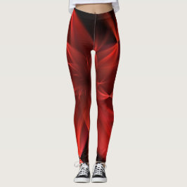 Röda Svarta Gröna konstnärliga blommor enkla Färg  Leggings