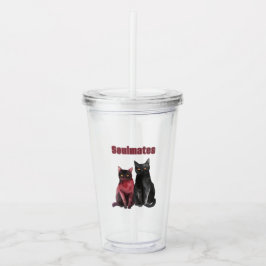 Röda Svarta Katters Själskamrater Take Away Mugg