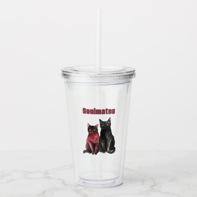 Röda Svarta Katters Själskamrater Take Away Mugg (Framsida)