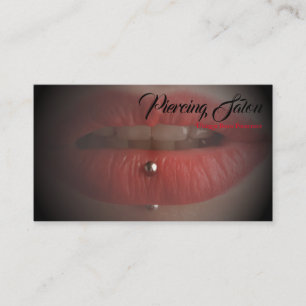 Röda svarta läppar Piercing foto Visitkort