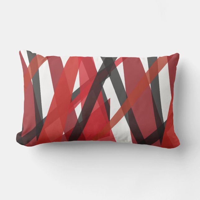 RÖDA SVARTA LINJER DESIGN Retro Kastkudde Lumbarkudde (Framsida)