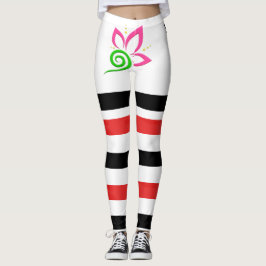 Röda svarta linor leggings