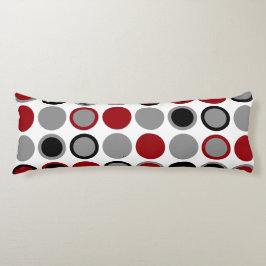 Röda, svarta och Grått-cirklar Kroppskudde