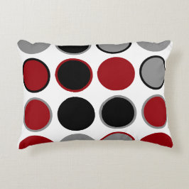 Röda, svarta och Grått-cirklar Prydnadskudde