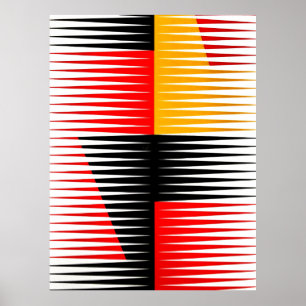 Röda, svarta och gult teckningar poster
