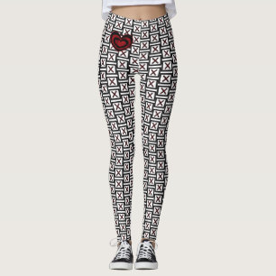 Röda svarta och vita Leggings för kvinnor