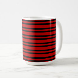 Röda Svarta Randiga Mönster Kaffemugg