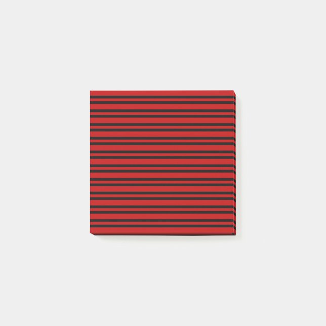 Röda Svarta Randiga Mönster Post-it Block (Framsida)