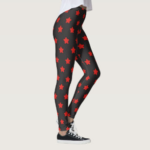 Röda/svarta skinn leggings