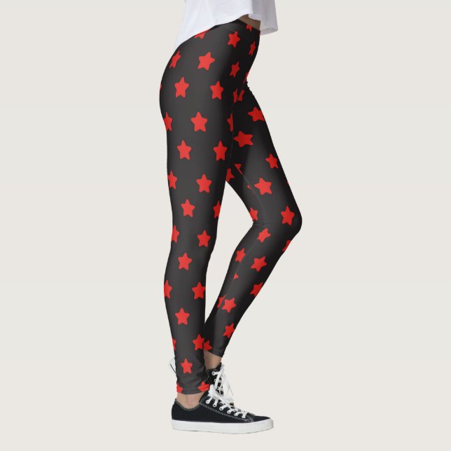 Röda/svarta skinn leggings (Höger)