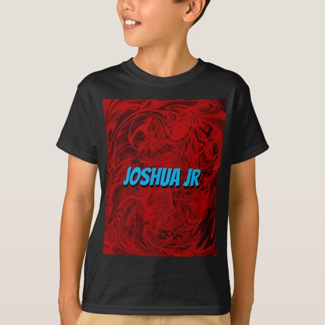 Röda svarta snurrar modern geometrisk 3d Namn pop T Shirt (Framsida)