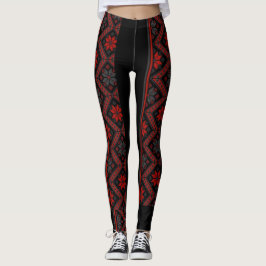 röda & svarta vackra leggings