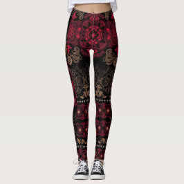 röda & svarta vackra leggings