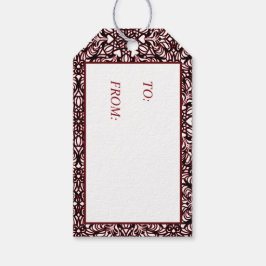 Röda, svarta, vita örhängen Märkre Presentetikett