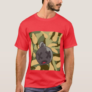 Röda T-Shirt-arméns trötthet Mönster Front & C T Shirt