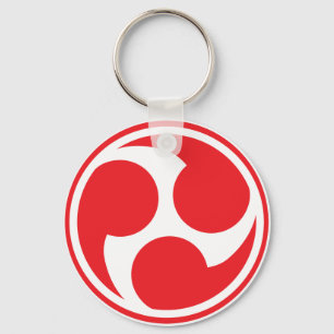 Röda Taiko Mitsudomoe Nyckelring