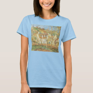 Röda tak, hörnet av en by, vinter av Pissarro Tee Shirt