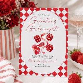 Röda Tärningar & Band Galentine’s Tjejkvällsfest Inbjudningar