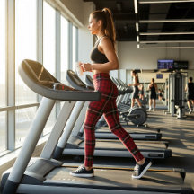 Röda Tartan Leggings