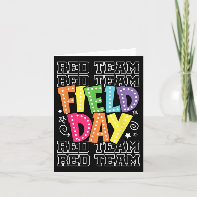 Röda teamet Färg Krig-kamratmatchen i fält Day Red Kort (Framsida)