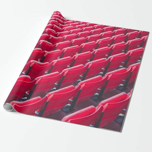 Röda teaterstolar presentpapper (Utrullad)