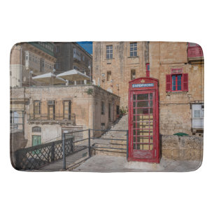 Röda telefonbås i Valletta Malta Badrumsmatta