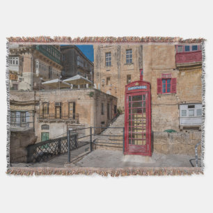 Röda telefonbås i Valletta Malta Filt