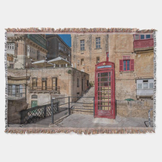 Röda telefonbås i Valletta Malta Filt (Framsidan)