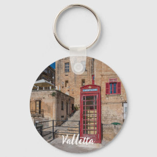 Röda telefonbås i Valletta Malta Nyckelring