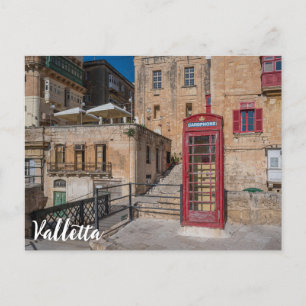 Röda telefonbås i Valletta Malta Vykort