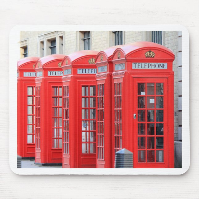 Röda telefonkiosker i London Musmatta (Framsidan)