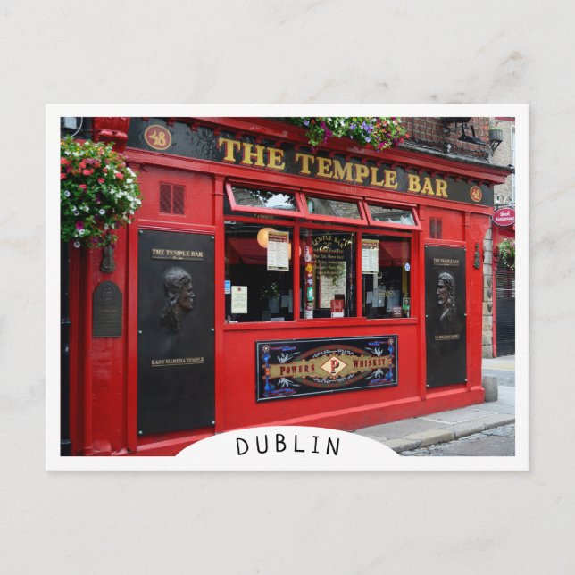Röda Temple Bar-pubben i Dublin Vykort (Framsida)