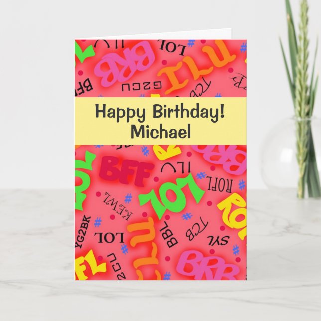 Röda textkonssymboler Ord Kort (Framsida)