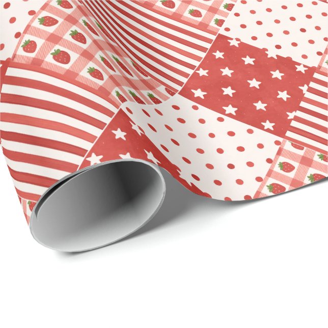 Röda texturer presentpapper (Rullad Hörn)