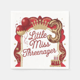 Röda Threenager Födelsedagsfest Servetter
